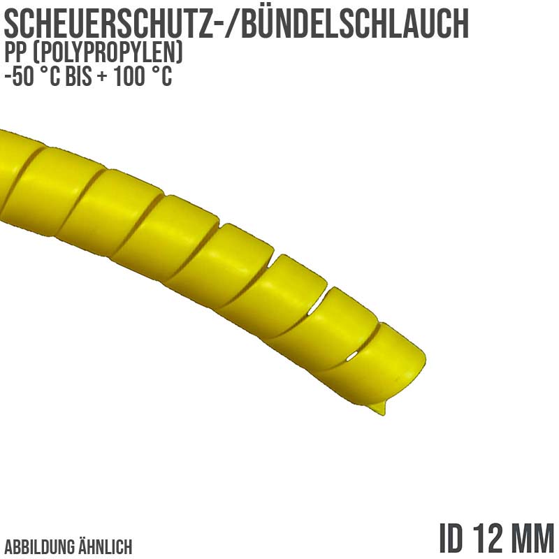 12 x 14,4 mm PP Scheuer Schutz Kabel Bündel Schlauch gelb