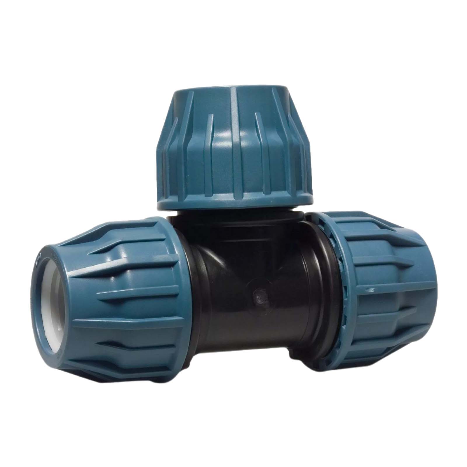 63 mm PE PP Fitting Klemm Verbinder Verschraubung Muffe Rohr T-Stück 90° DVGW - PN 16 bar