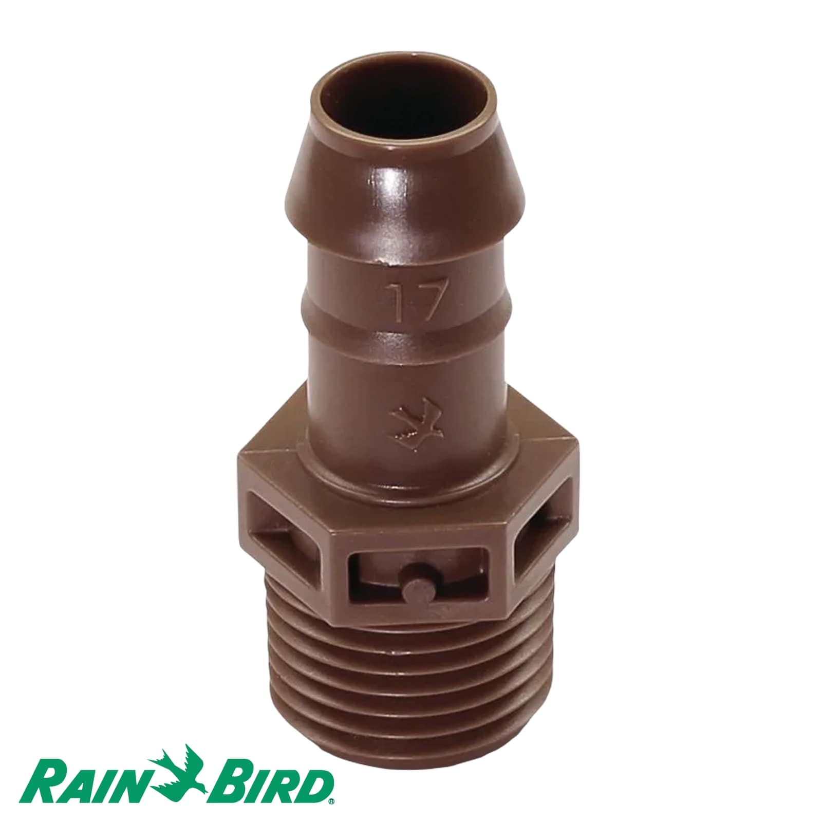17 mm x 3/4" Rain Bird Adapter Kunststoff Tülle x Außengewinde Tropf Fitting braun Typ XFF17 - PN 3,5 bar